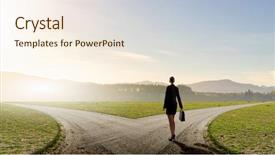  Presentation with crossroads - Audience pleasing presentation theme consisting of standing on crossroads and making backdrop and a cream colored foreground