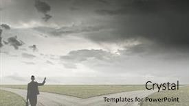  Presentation with crossroads - Cool new slide deck with standing on crossroads and making backdrop and a light gray colored foreground