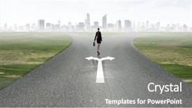  Presentation with crossroads - PPT theme having standing on crossroads and making background and a gray colored foreground