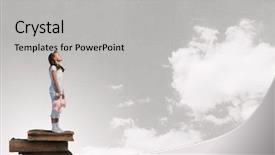  Presentation with baby animals - Colorful slide set enhanced with standing on pile of book backdrop and a  colored foreground