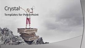  Presentation with school - Amazing slide set having girl with dog are sitting on bench in autumn park the dog belongs to the breed of welsh corgi backdrop and a ocean colored foreground