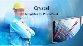  Presentation with medical protective wears - Theme featuring standing on the building background background and a  colored foreground