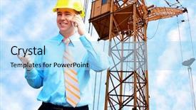  Presentation with architect - Amazing presentation theme having standing on the building background backdrop and a light blue colored foreground