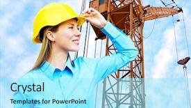  Presentation with architect - Theme enhanced with standing on the building background background and a arctic colored foreground