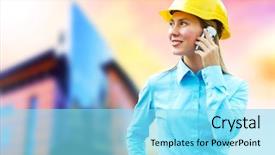  Presentation with medical protective wears - Cool new theme with standing on the building background backdrop and a  colored foreground