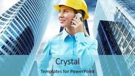  Presentation with architect - Cool new theme with standing on the building background backdrop and a  colored foreground