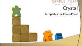  Presentation with champion - Colorful PPT layouts enhanced with built of wooden toy blocks backdrop and a white colored foreground