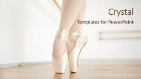  Presentation with ballerina - Presentation having standing on toes during repetition background and a sky blue colored foreground