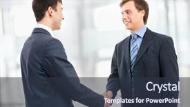  Presentation with business partner people joining hand - Cool new theme with standing ovation - business people shaking hands backdrop and a  colored foreground