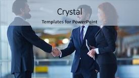  Presentation with architecture sheikh zayed grand mosque - Presentation theme featuring standing ovation - two businessmen handshaking after striking background and a light blue colored foreground