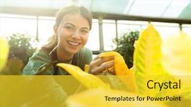  Presentation with plants - Cool new presentation design with standing over plants in conservatory backdrop and a yellow colored foreground