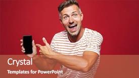  Presentation with blank - Beautiful presentation theme featuring standing over red background showing backdrop and a  colored foreground