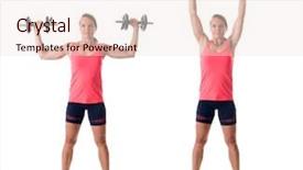  Presentation with press - Colorful slide deck enhanced with standing shoulder press exercise studio backdrop and a lemonade colored foreground