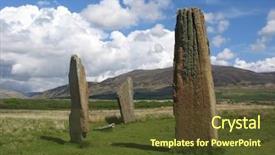  Presentation with scotland - Audience pleasing PPT layouts consisting of standing stones isle of arran scotland backdrop and a tawny brown colored foreground