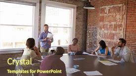  Presentation with meeting - Cool new presentation with standing to address boardroom meet backdrop and a  colored foreground