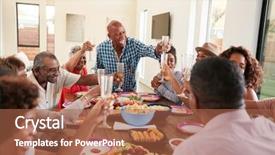  Presentation with family speech - Presentation design having standing to make a speech background and a red colored foreground