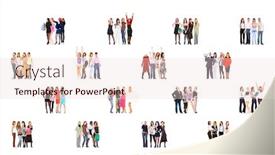  Presentation with achievement - Cool new theme with standing-together-achievement-idea backdrop and a lemonade colored foreground