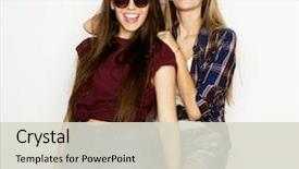  Presentation with lifestyle - Slide set with standing together and having fun background and a lemonade colored foreground