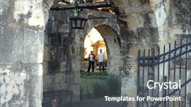  Presentation with pair - Slide deck with standing walls of the alamo background and a gray colored foreground