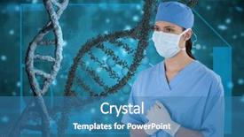  Presentation with dna - Beautiful presentation featuring standing with 3d dna strands backdrop and a teal colored foreground