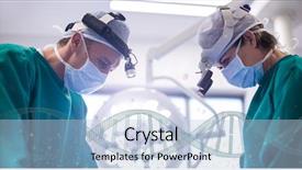  Presentation with dna editing - Slides consisting of standing with 3d dna strands background and a light blue colored foreground