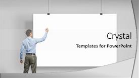  Presentation with writing - Slide set consisting of standing with back and writing background and a white colored foreground