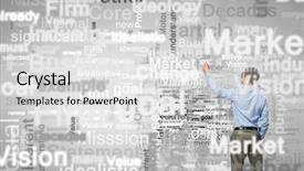  Presentation with writing - Beautiful slides featuring standing with back and writing backdrop and a light gray colored foreground