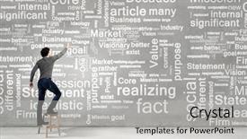  Presentation with writing - Slide deck featuring standing with back and writing background and a light gray colored foreground