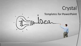  Presentation with writing - PPT theme consisting of standing with back and writing background and a light gray colored foreground