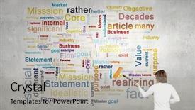  Presentation with writing - Slide deck with standing with back and writing background and a light gray colored foreground