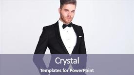  Presentation with black man - Beautiful slide deck featuring standing with hands in pocket backdrop and a  colored foreground