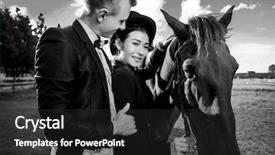  Presentation with man and woman divorce drawing - Audience pleasing presentation theme consisting of standing with man by horse backdrop and a  colored foreground