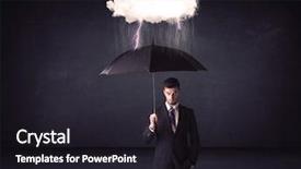  Presentation with storm - Cool new PPT layouts with standing with umbrella and little backdrop and a wine colored foreground