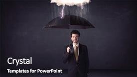 Presentation with storm - Colorful presentation enhanced with standing with umbrella and little backdrop and a  colored foreground