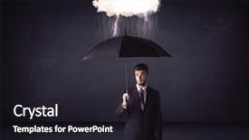  Presentation with storm - Presentation theme consisting of standing with umbrella and little background and a wine colored foreground