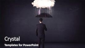  Presentation with storm - Slide deck featuring standing with umbrella and little background and a wine colored foreground