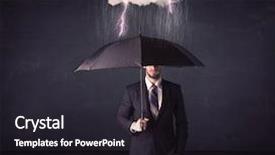  Presentation with storm - PPT layouts with standing with umbrella and little background and a wine colored foreground