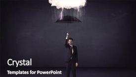  Presentation with storm - Slides enhanced with standing with umbrella and little background and a wine colored foreground