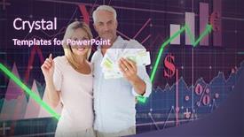  Presentation with wife - Presentation having standing with wife against red background and a wine colored foreground