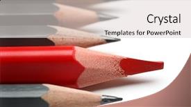  Presentation with pencils - Presentation theme having individual differences - pencils isolated on white background background and a lemonade colored foreground