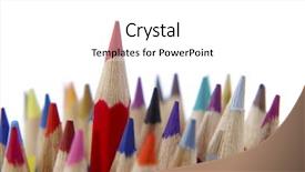  Presentation with standing out in the crowd - Presentation with red pencil standing background and a white colored foreground