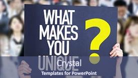  Presentation with crowd - Slides having talent identification - what makes you unique placard background and a ocean colored foreground