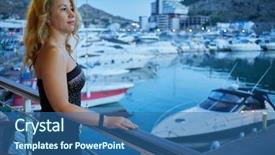  Presentation with black woman - PPT theme consisting of stands at handrail in floating background and a  colored foreground