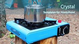  Presentation with gas - Beautiful slides featuring stands on a portable gas backdrop and a  colored foreground