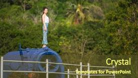  Presentation with ship engine - Presentation theme featuring stands on the giant engine background and a tawny brown colored foreground