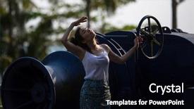  Presentation with ship engine - Presentation enhanced with stands on the giant engine background and a black colored foreground