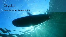  Presentation with motor boat in the sea - Cool new slide set with standup paddle board from beneath backdrop and a light blue colored foreground