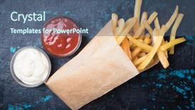  Presentation with mayonnaise - Cool new presentation theme with staple food - french fries deep fried potato backdrop and a ocean colored foreground