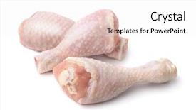  Presentation with food chicken - Colorful PPT theme enhanced with staple food - fresh chicken drumsticks isolated backdrop and a white colored foreground