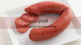  Presentation with satellite dish satellite dish design - Theme having staple food - turkish sausage sucuk background and a  colored foreground